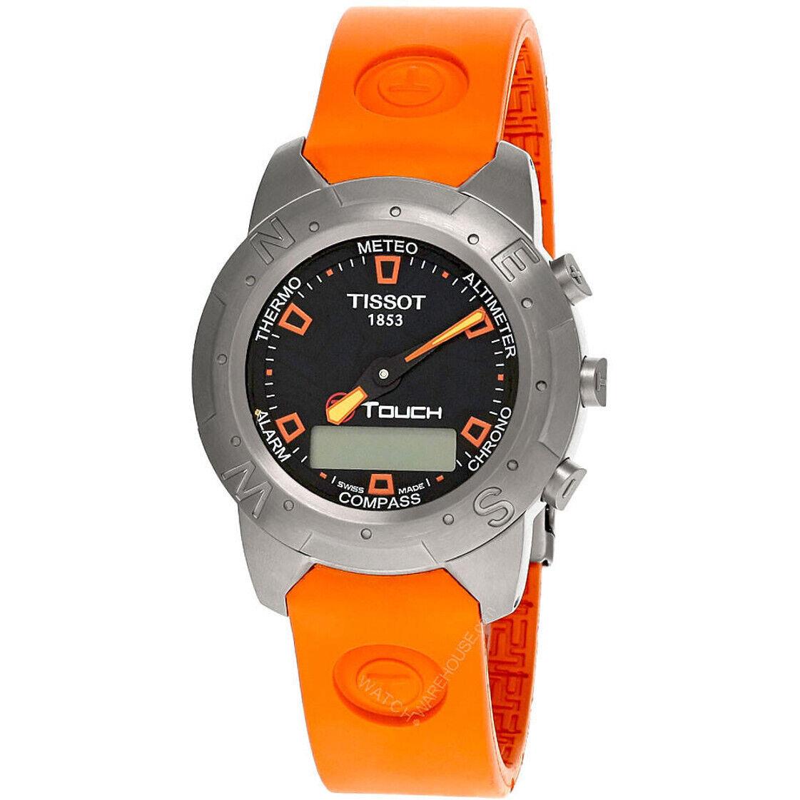Tissot Analog/digital Multifunction SS Orange Rubber Men`s Watch T33.7.498.59