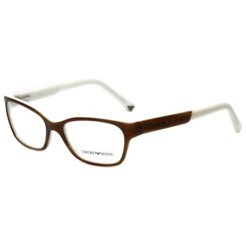 Emporio Armani Designer Reading Glasses EA3004-5047 in Striped Brown Cream 50mm