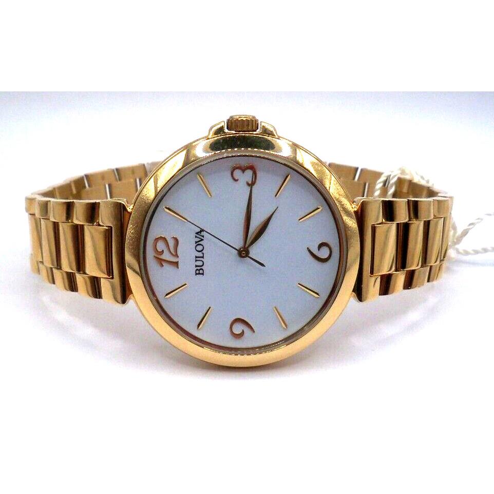 Bulova Ladies Quartz Watch 97L139 Large Easy to Read 38mm Goldtone