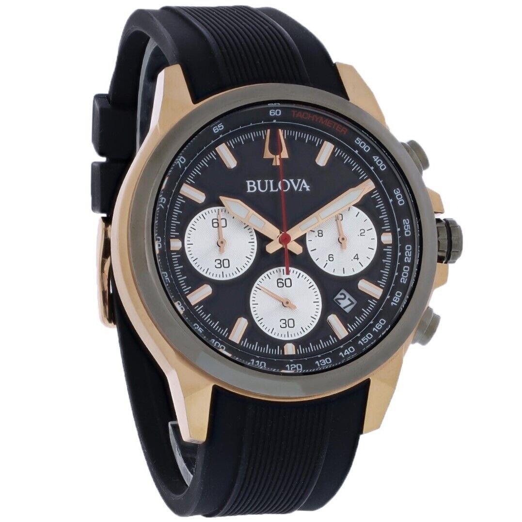 Bulova Classic Mens Rose Gold Pvd Stainless Chronograph Quartz Watch 98B397