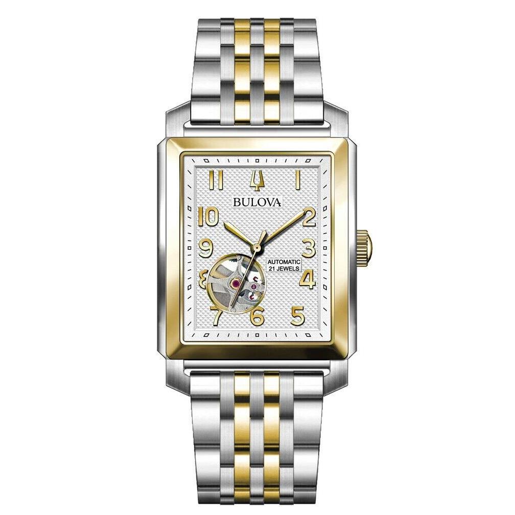 Bulova Men`s Sutton Classic Automatic Silver Stainless Steel Watch 33 MM 98A308