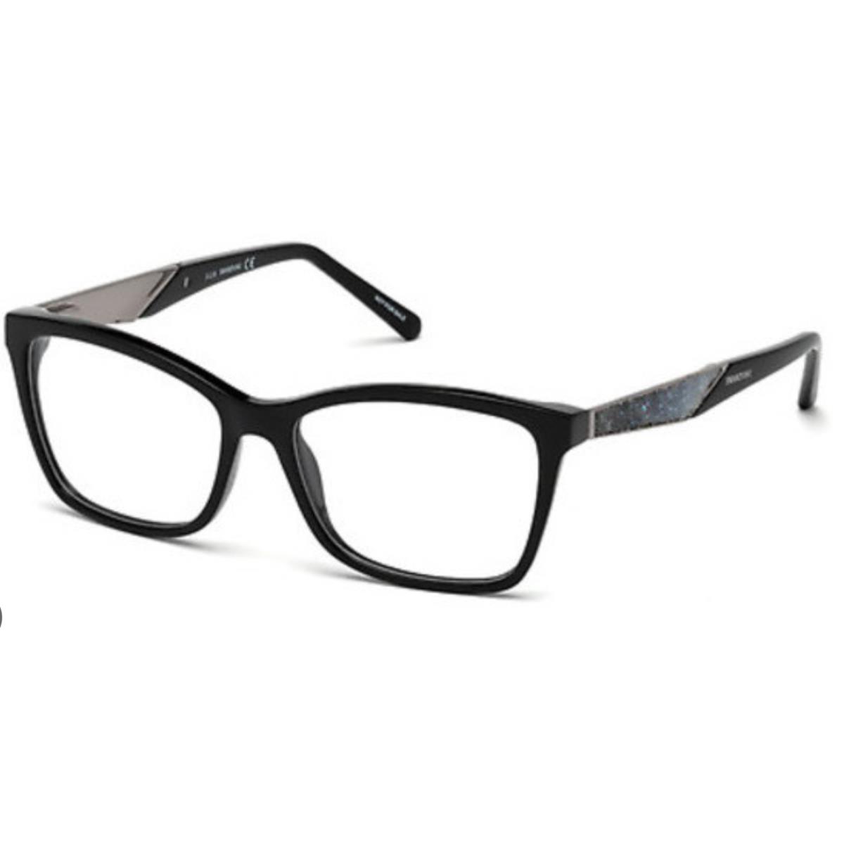 Swarovski Eyeglasses SW 5215 001 52-15 140 Black Frames w/ Chrome Crystals