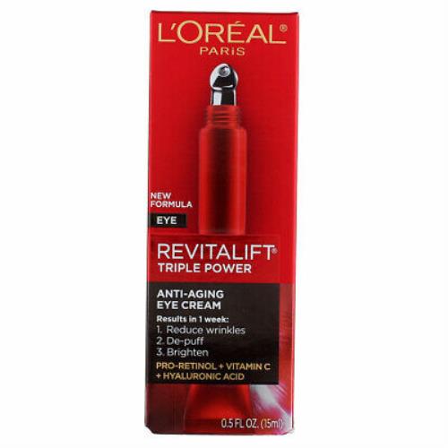 4 Pack L`oreal Paris Revitalift Eye Cream Triple Power 1.4 oz