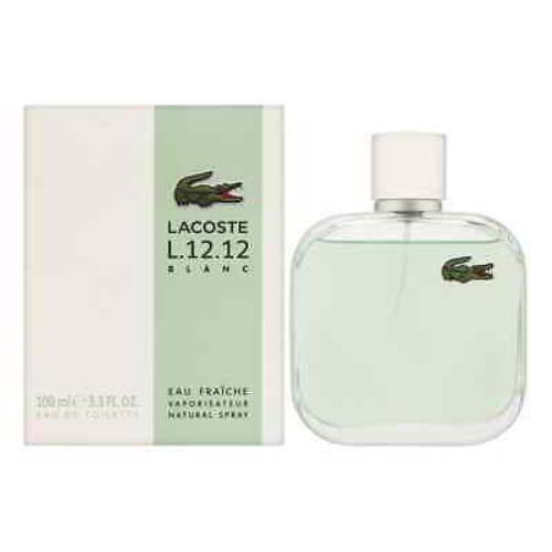 Lacoste L.12.12 Blanc Eau Fraiche For Men 3.3 oz Eau de Toilette Spray