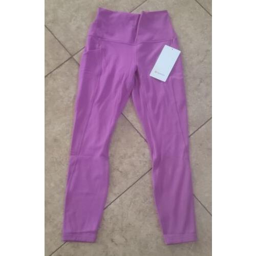 Women`s Lululemon Align with Pockets Pant 25 Vivid Plum Vplm Nulu SZ 6 Purple