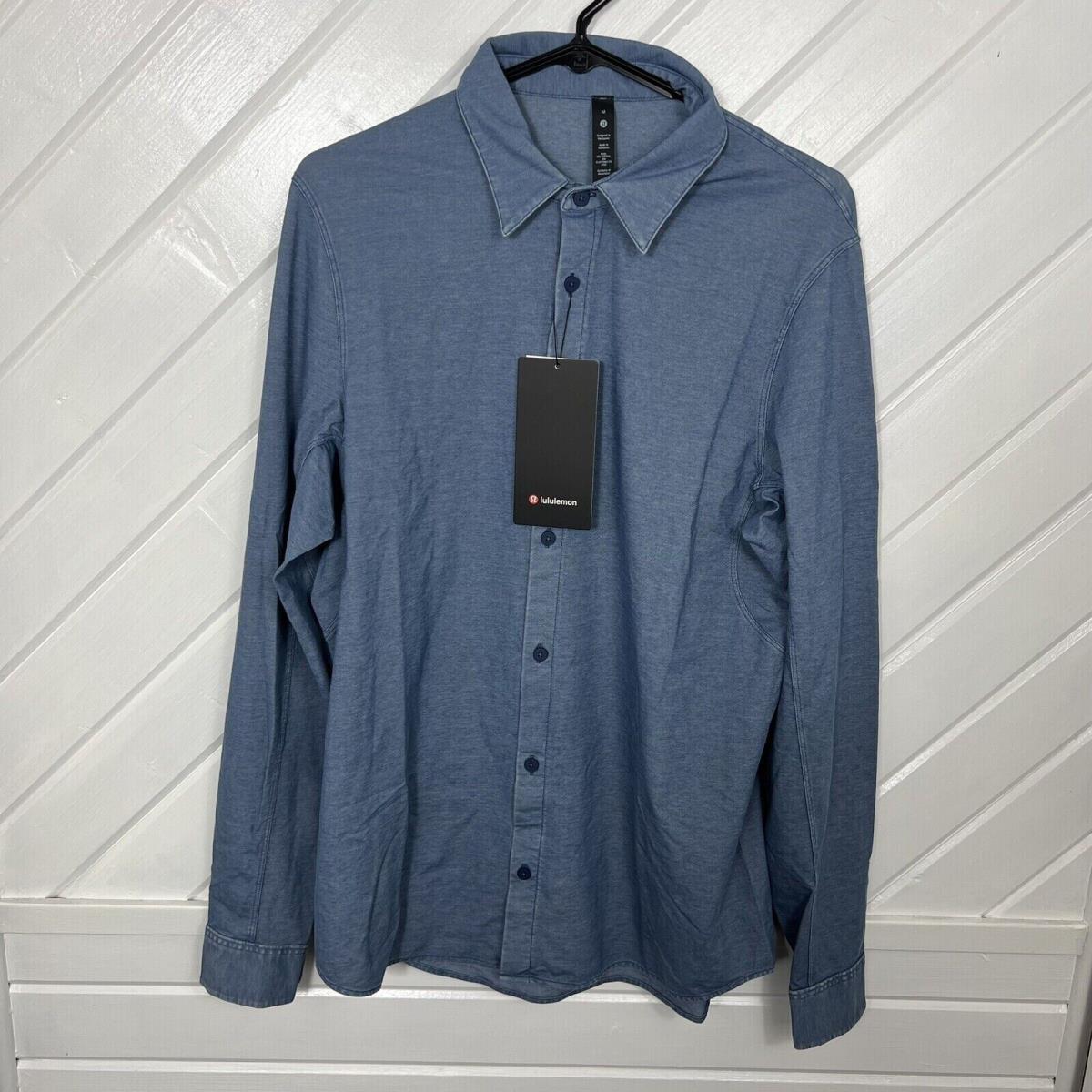Men`s Lululemon Commission Long Sleeve Shirt Wash 2XL Ezmb Blue