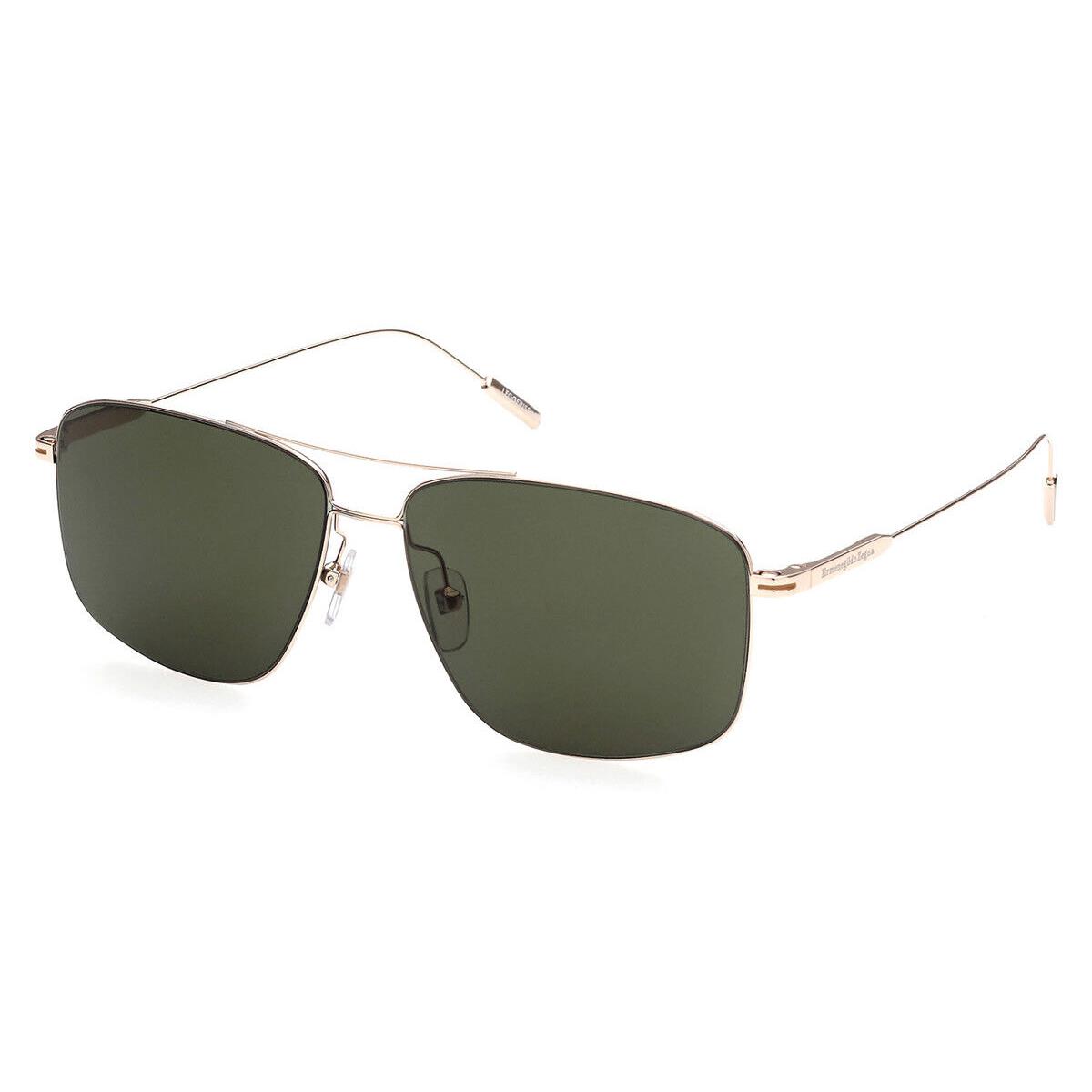 Ermenegildo Zegna EZ0188-D Sunglasses Shiny Rose Gold/vicuna Green 60mm