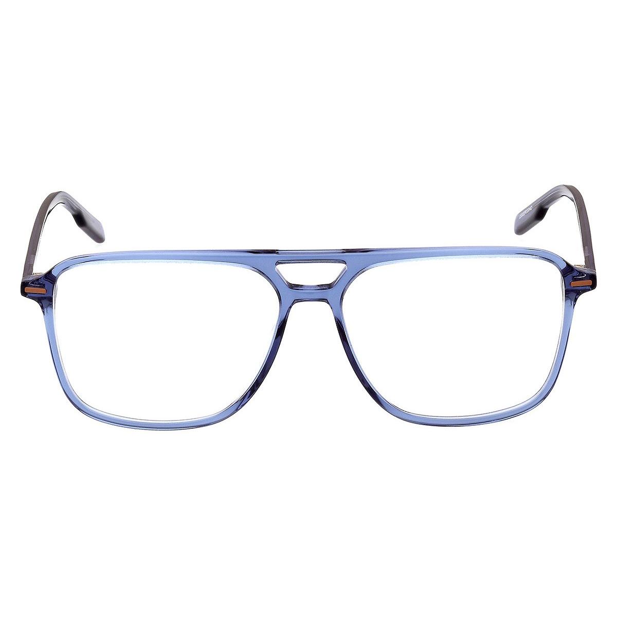 Ermenegildo Zegna EZ5247 Eyeglasses Shiny Transparent Blue/vicuna 57mm