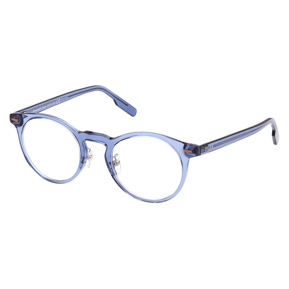 Ermenegildo Zegna EZ5249-H Eyeglasses Shiny Transparent Blue/vicuna 50mm