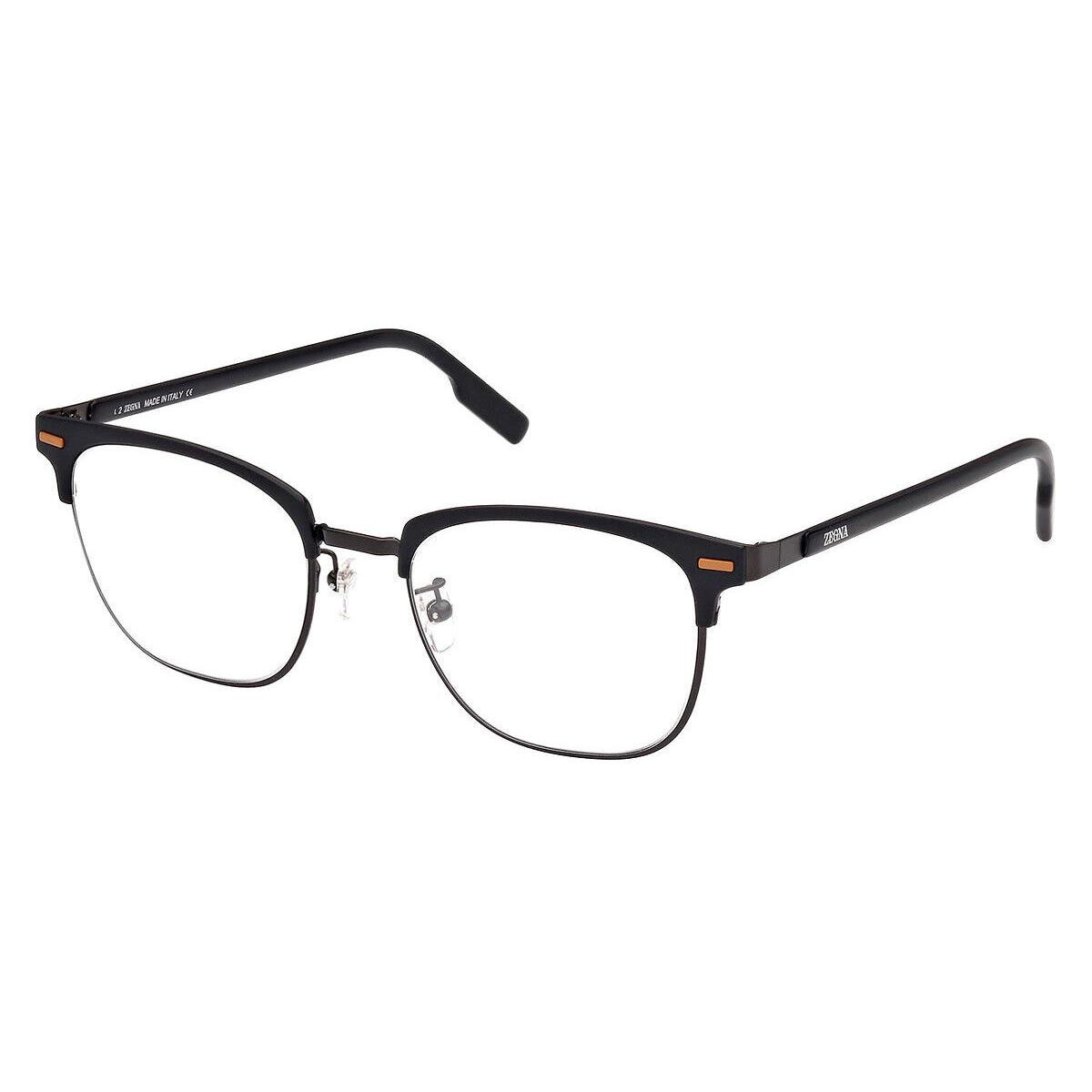 Ermenegildo Zegna EZ5250-H Eyeglasses Shiny Gunmetal/matte Black/vicuna 52mm