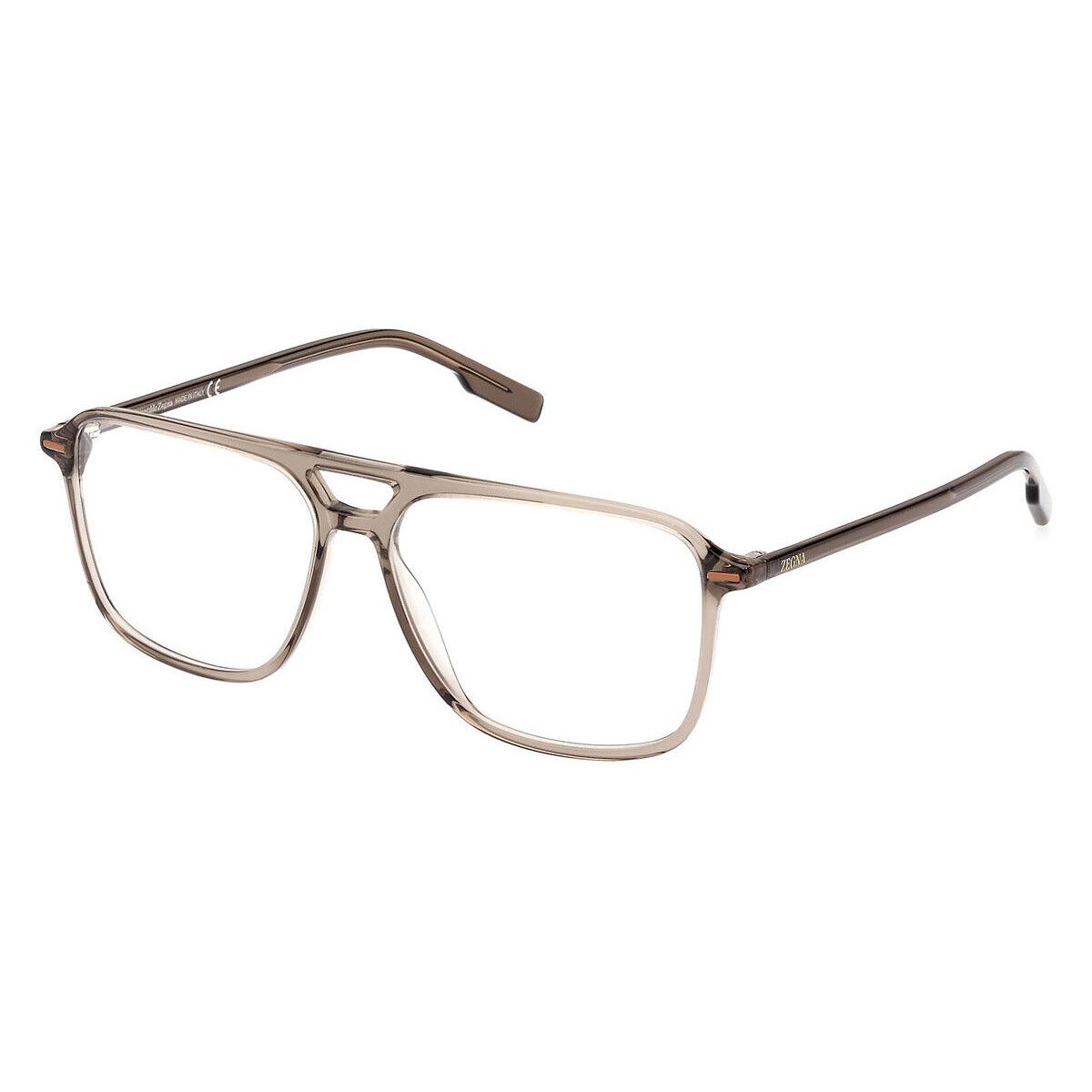 Ermenegildo Zegna EZ5247 Eyeglasses Shiny Transparent Mastic/vicuna 57mm