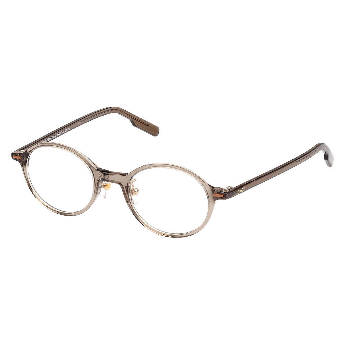 Ermenegildo Zegna EZ5256 Eyeglasses Shiny Transparent Khaki/vicuna 48mm