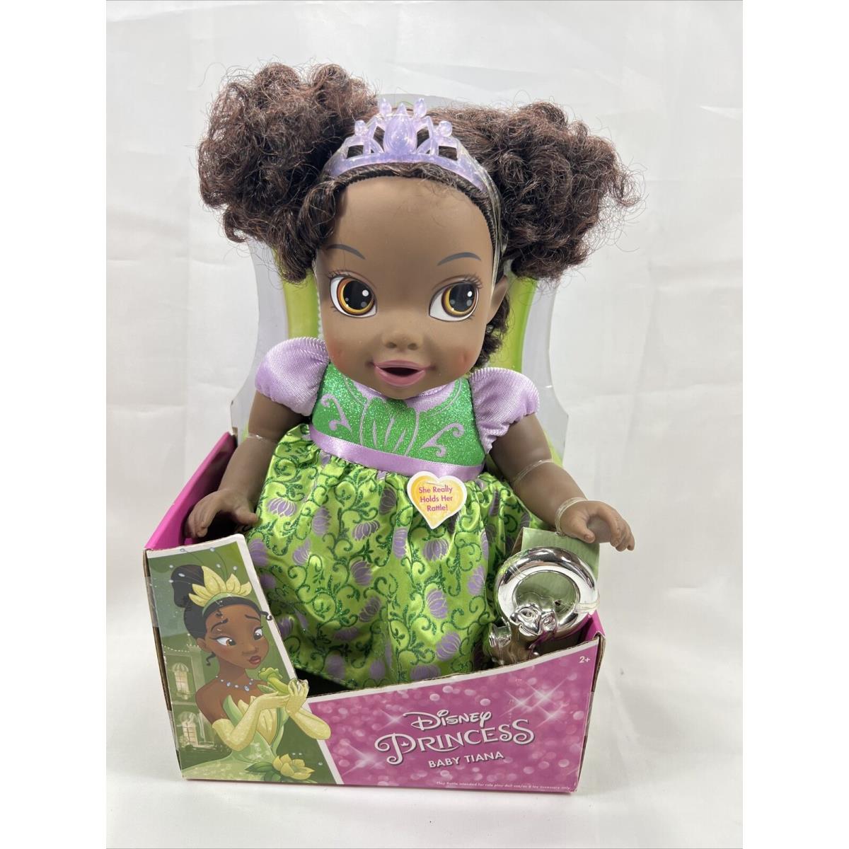 Disney Princess Deluxe Baby Tiana Doll with Frog Rattle Tiara Jakks 2016