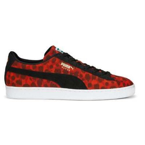 Puma Suede Animal Lace Up Mens Red Sneakers Casual Shoes 39110802 - Red