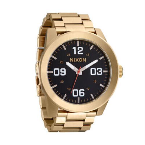 Nixon Corporal SS Watch Yellow Gold/black Stainless Steel Analog Watch - Black , Gold , Yellow