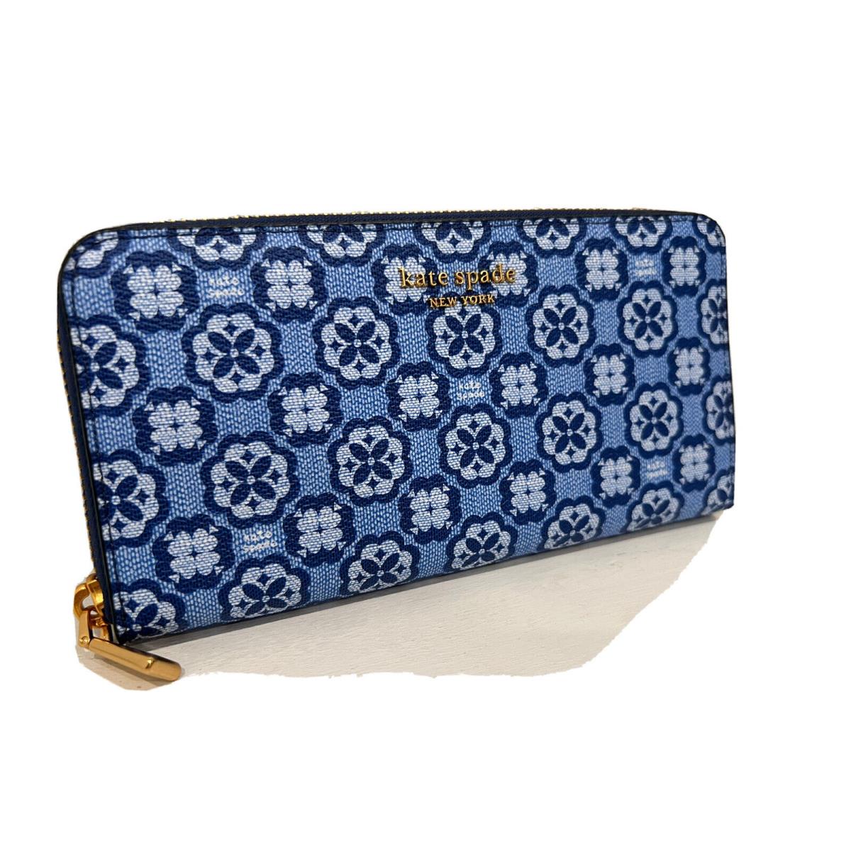 Spade Flower Monogram Coated Canvas Zip Around Continental Wallet