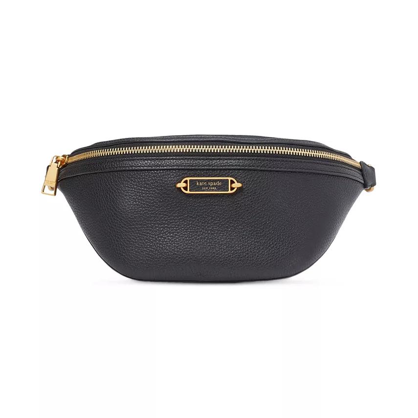 Kate Spade Gramercy Pebbled Leather Small Belt Bag Black - Black Exterior
