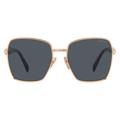 Prada PR 64ZS Sunglasses Pink Gold Caramel Tortoise Dark Gray 57mm