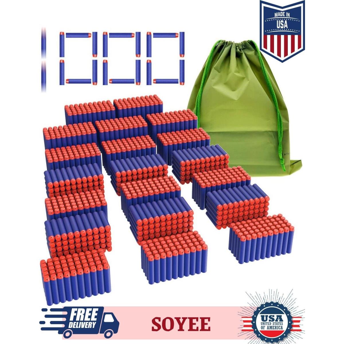 Coodoo Compatible Darts 1000 Pcs Refill Pack Bullets For Nerf N-strike Elite