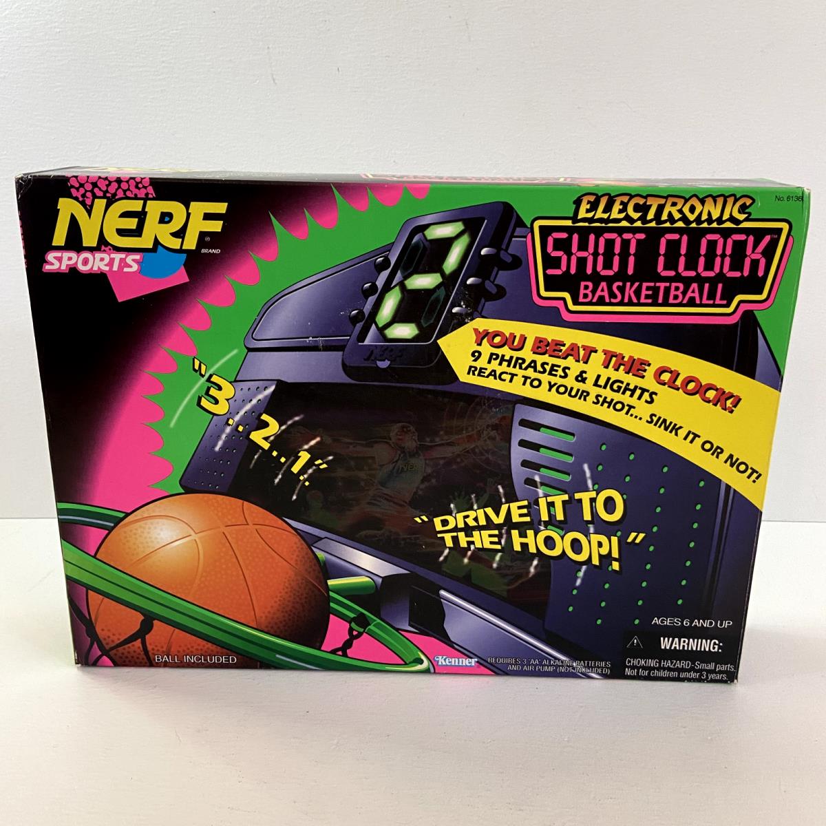 Vtg 1997 Nerf Sports Electronic Shot Clock Basketball 90s Kenner Slammin`