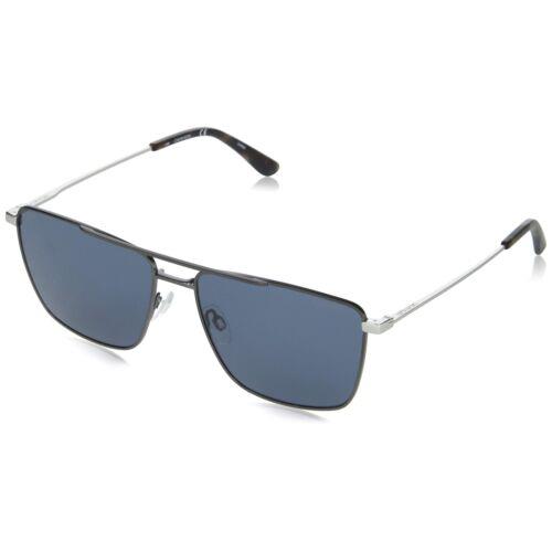 Calvin Klein CK 21116S 008 Gunmetal Aviator Sunglasses with Blue Lenses