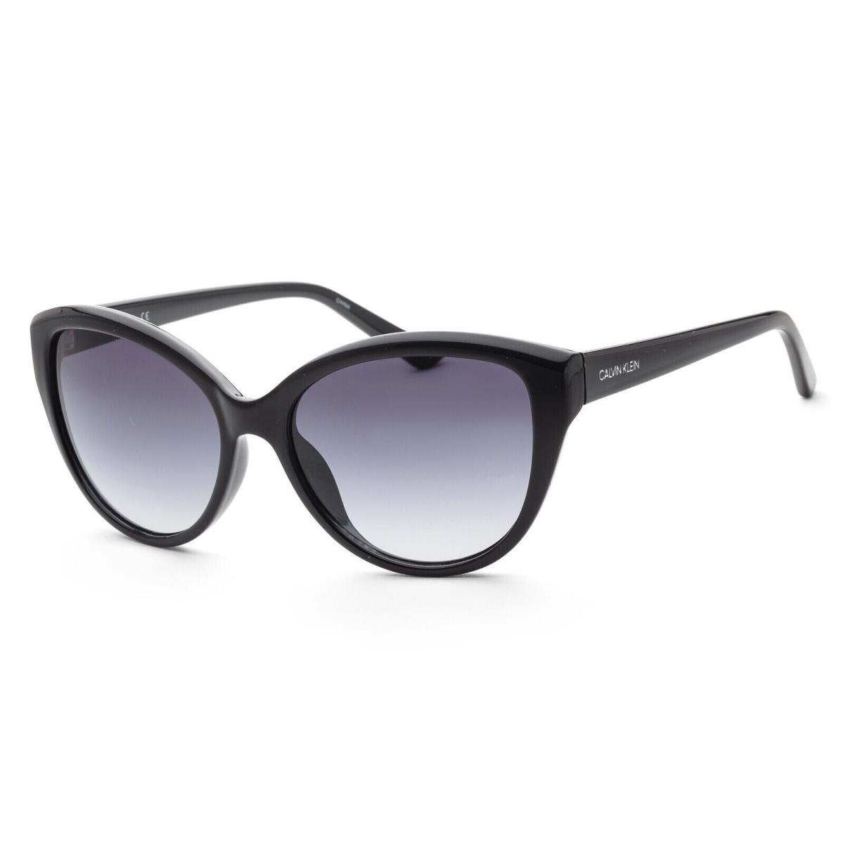 Calvin Klein CK19536S 001 Cat Eye Shiny Black Sunglasses