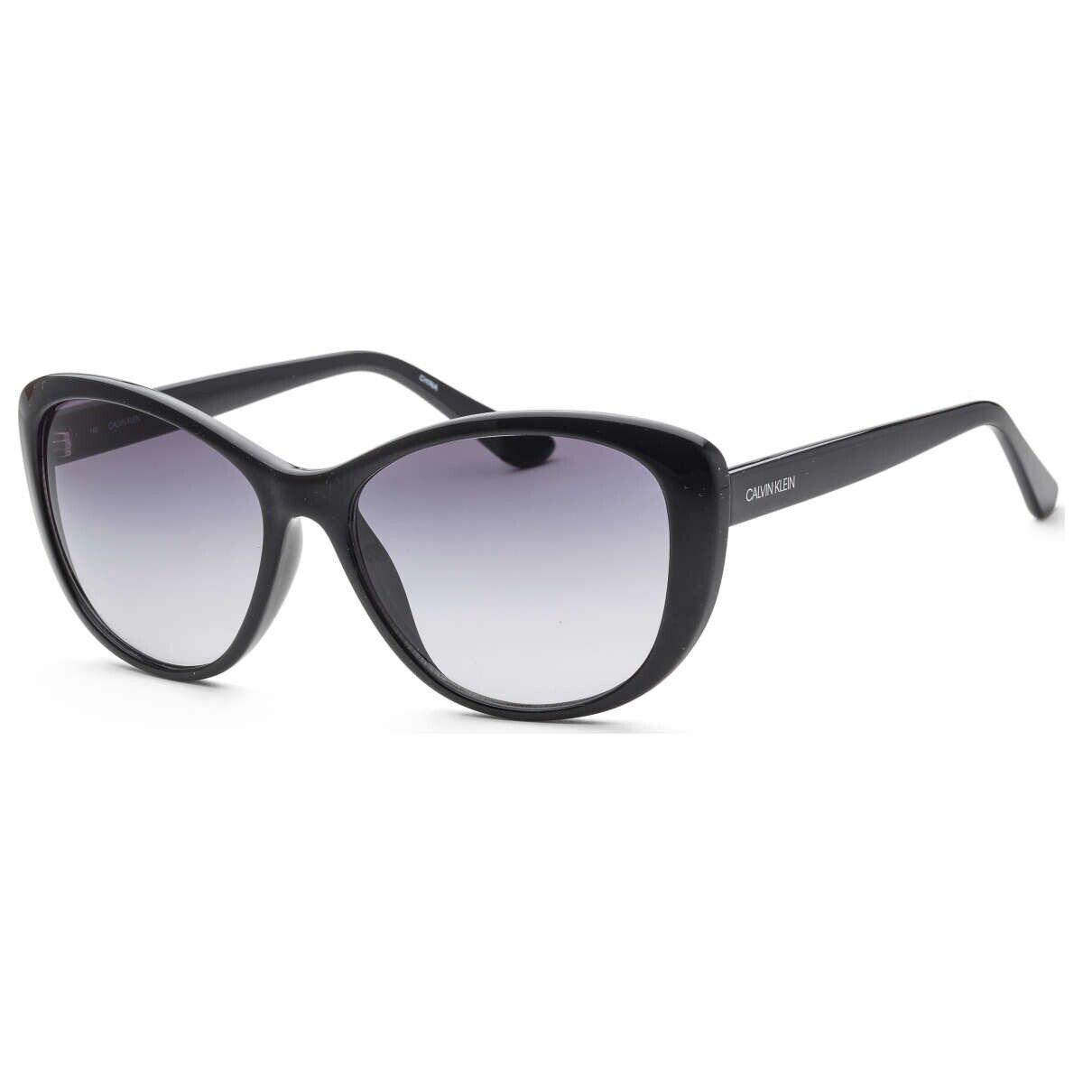 Calvin Klein Retail CK19560S 001 Cat Eye Shiny Black Sunglasses