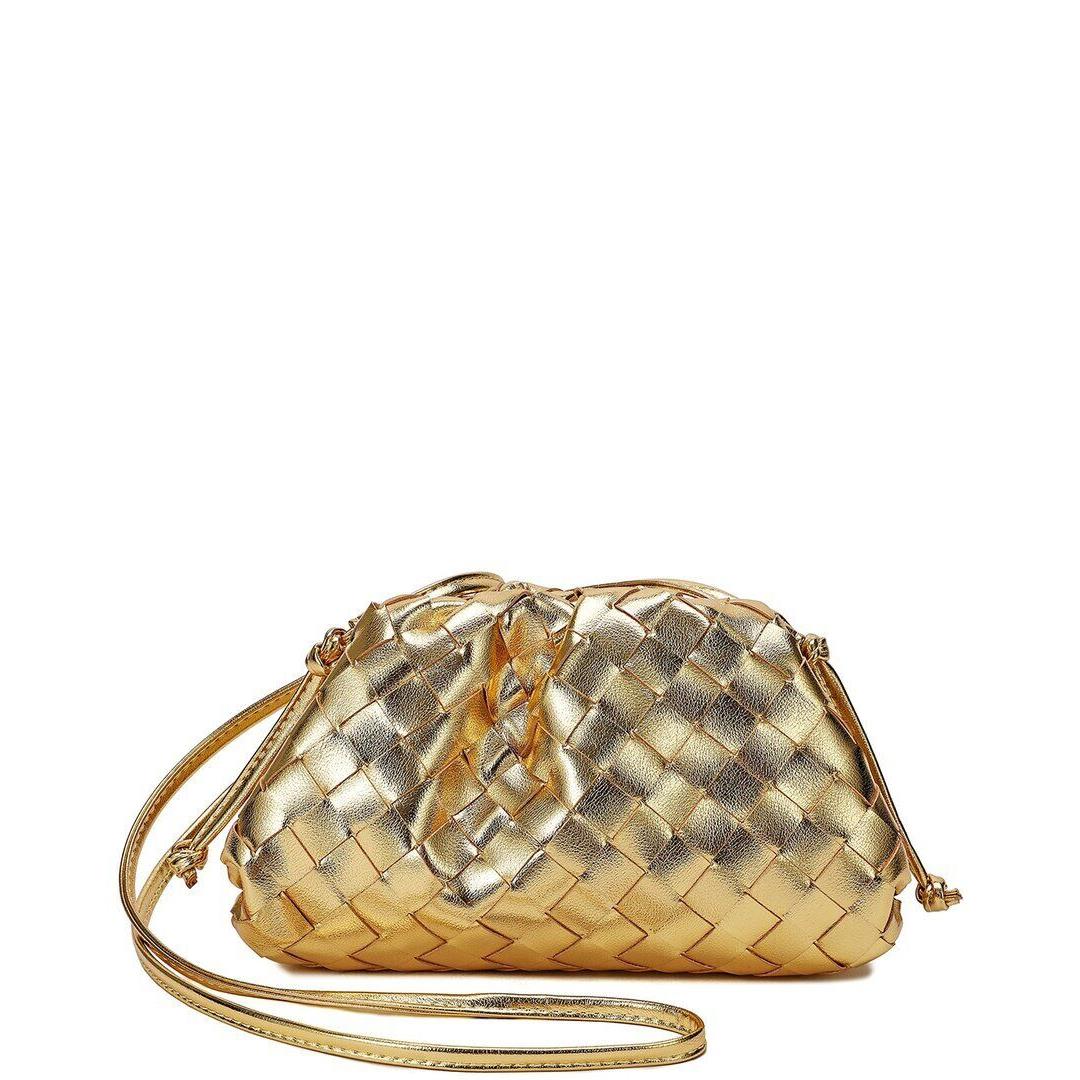 Coach Tiffany Fred Paris Woven Metallic Leather Pouch Women`s Gold Ns