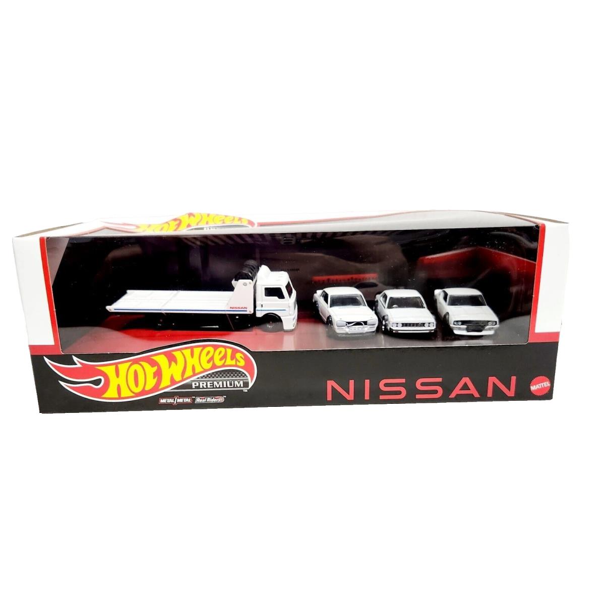 Hot Wheels White Nissan Skyline Fleet Premium Diorama Set Dented Packaging