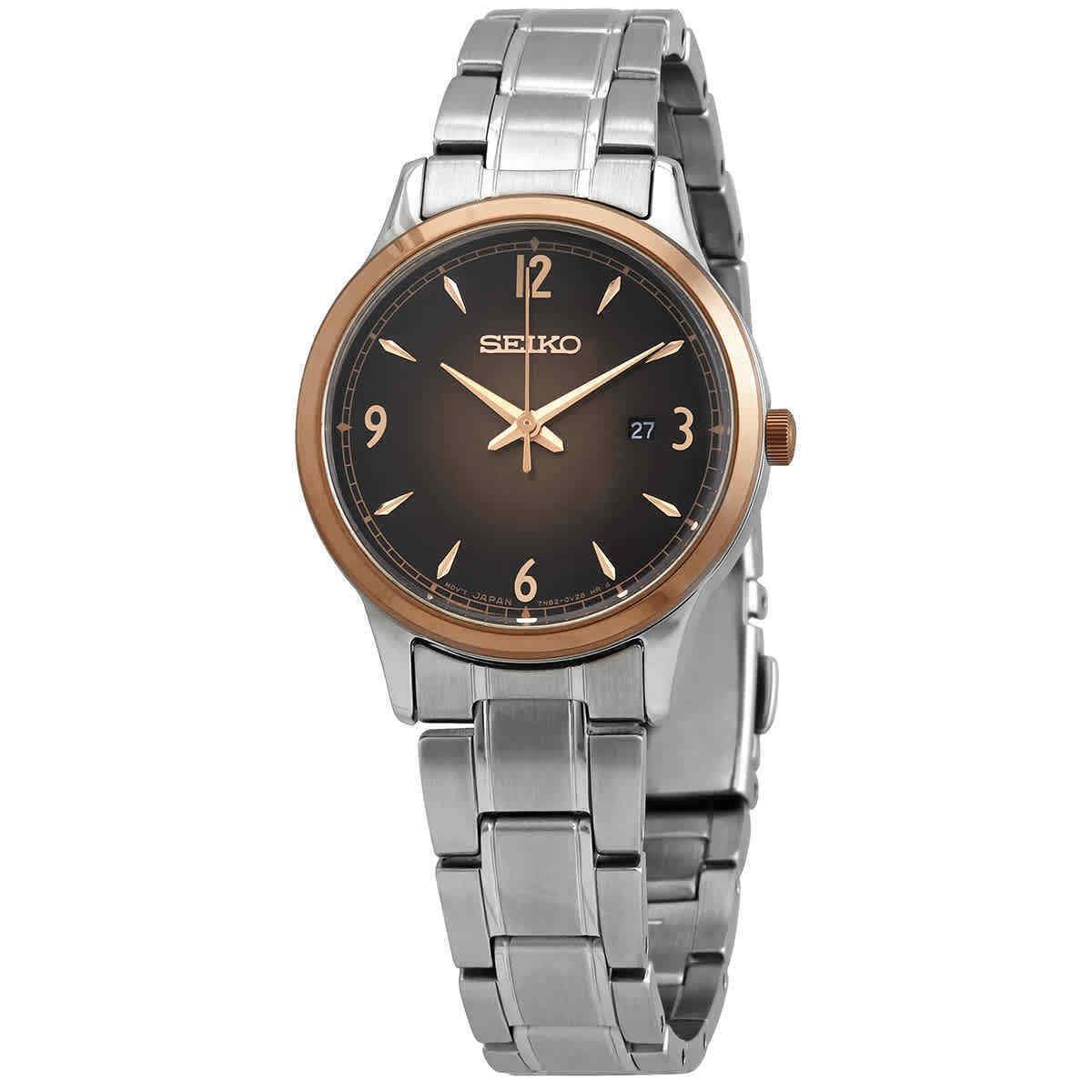 Seiko Essential Classic Stainless Steel Ladies Bronze Watch SXDH02