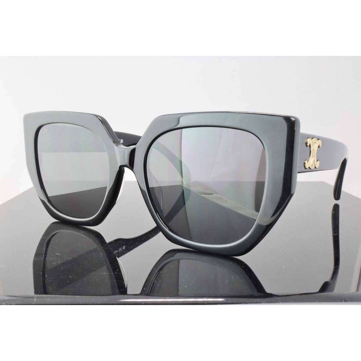 Celine CL40239F 01F Black / Grey Lens Square Oversized Sunglasses UV