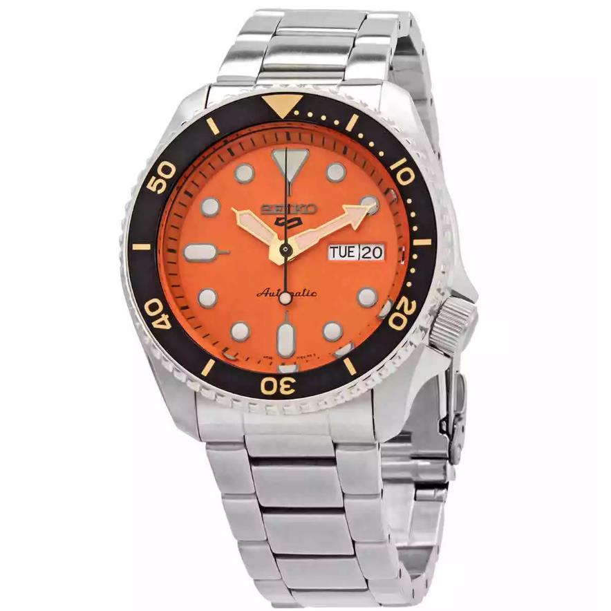 Seiko 5 Sports Automatic Orange Dial Men`s Watch SRPD59K1