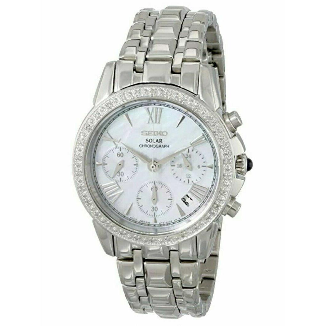 Seiko Le Grand Sport White Mother Of Pearl Women`s Watch - SSC893