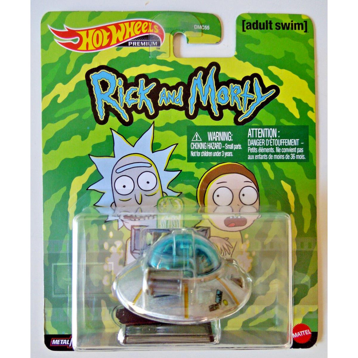 Rick and Morty Space Ship - Premium Hot Wheels on Display Stand - Misp