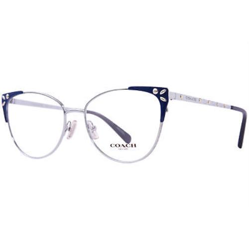 Coach HC5102 9001 Eyeglasses Women`s Silver/blue Full Rim Cat Eye 54mm