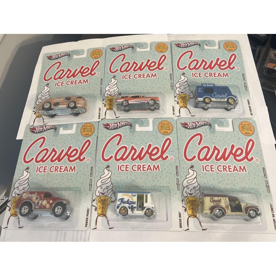 2011 Hot Wheels Pop Culture Carvel Ice Cream Complete 6 Car Set Diecast 1/64