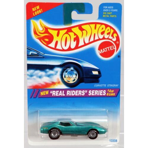 Hot Wheels Corvette Stingray Real Riders Series 13308 Nrfp 1994 Aqua 1:64