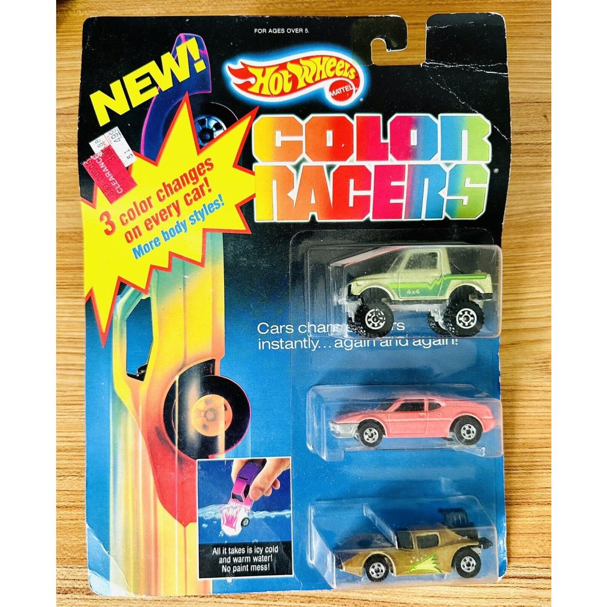 1987 Hot Wheels Color Racers 3 Pk-flame Runner Bmw M1 Wind Splitt Street Roader