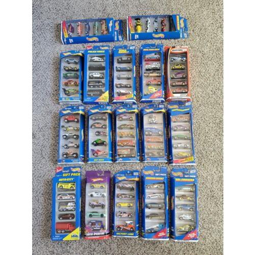 17 Hot Wheels Victory Lane 5 Pack Easter Police Force Race Team Hot Rods