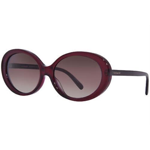 Coach HC8270U 5557E2 Sunglasses Women`s Transparent Burgundy/burgundy Grad. 55mm