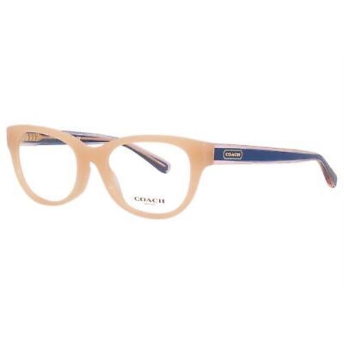 Coach HC6187 5611 Eyeglasses Women`s Milky Beige Full Rim Rectangle Shape 52mm