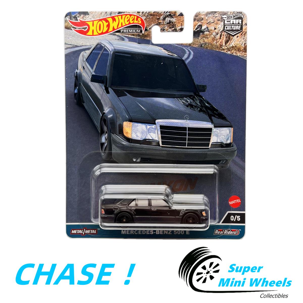 Chase Hot Wheels 1:64 Mercedes-benz 500 E Black Car Culture Canyon w/ Protect