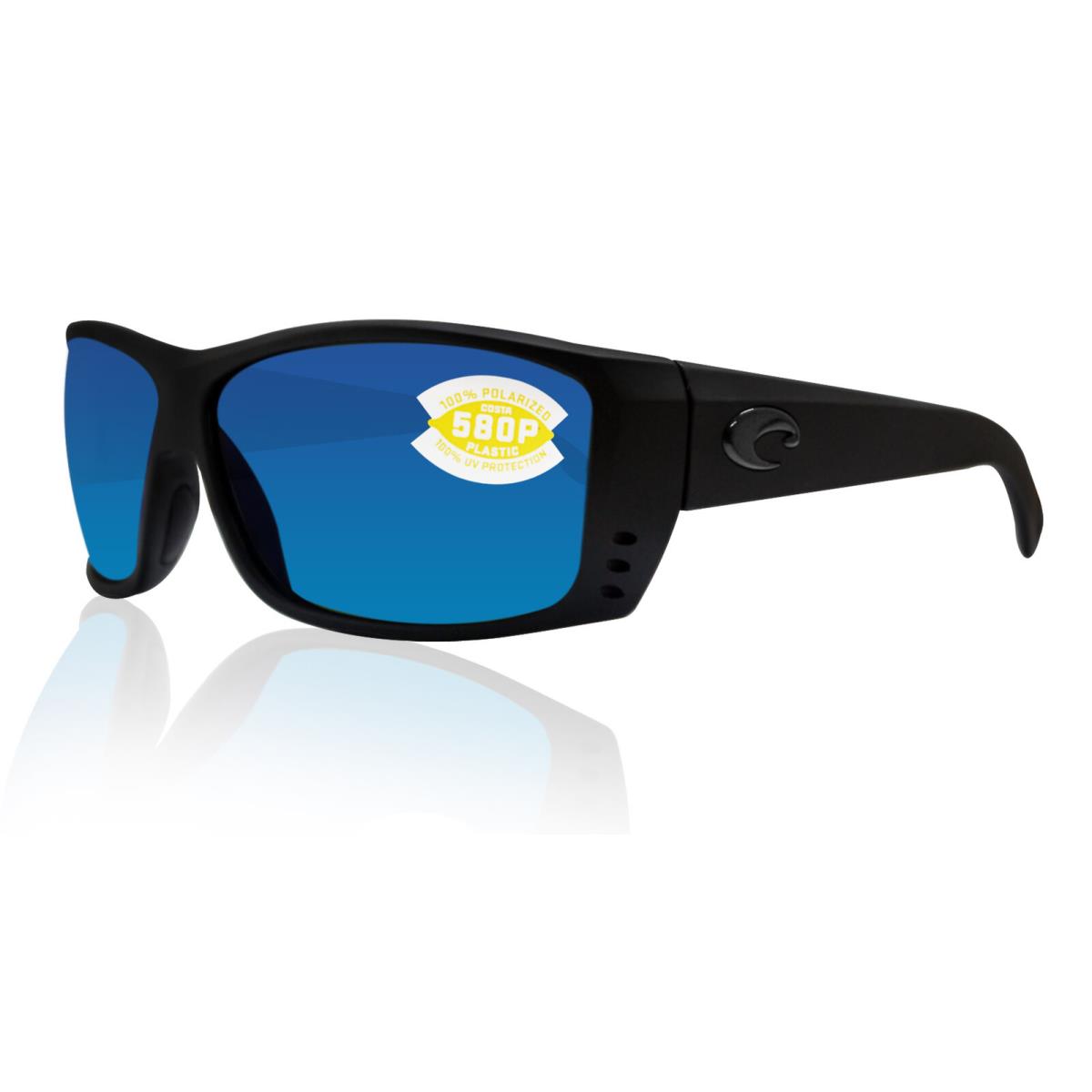 Costa Del Mar Cat Cay Blackout Frame Blue Mirror 580P Plastic Polarized Lens