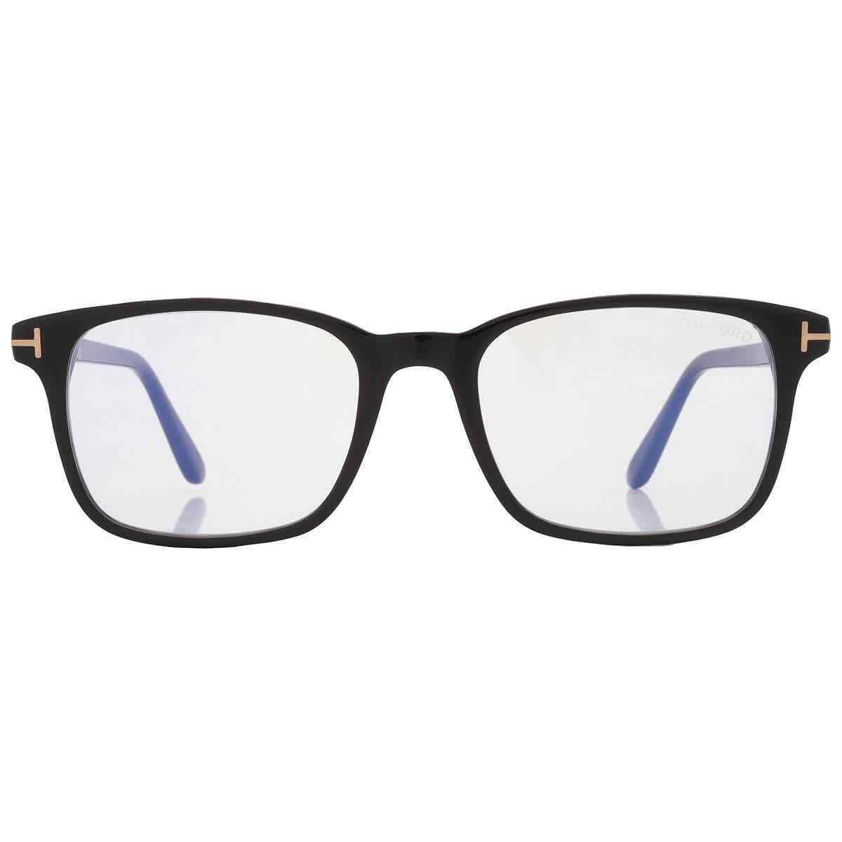 Tom Ford Blue Light Block Rectangular Men`s Eyeglasses FT5831-B 001 53