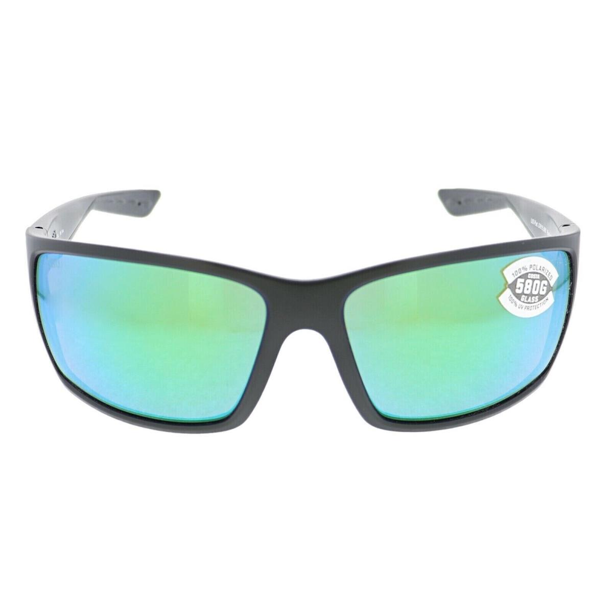 Costa Del Mar Reefton Men`s Polarized Green Mirror Sunglasses Rft 01 Ogmglp - Frame: Black, Lens: Green