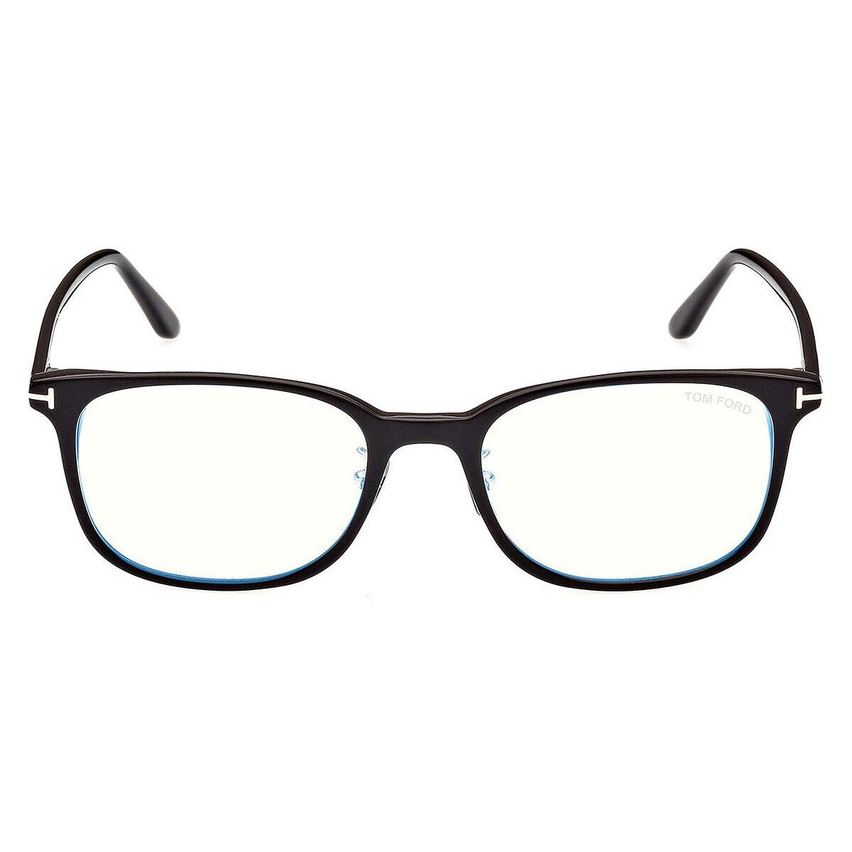 Tom Ford FT5852-D-B Eyeglasses Men Shiny Black Rectangle 54mm