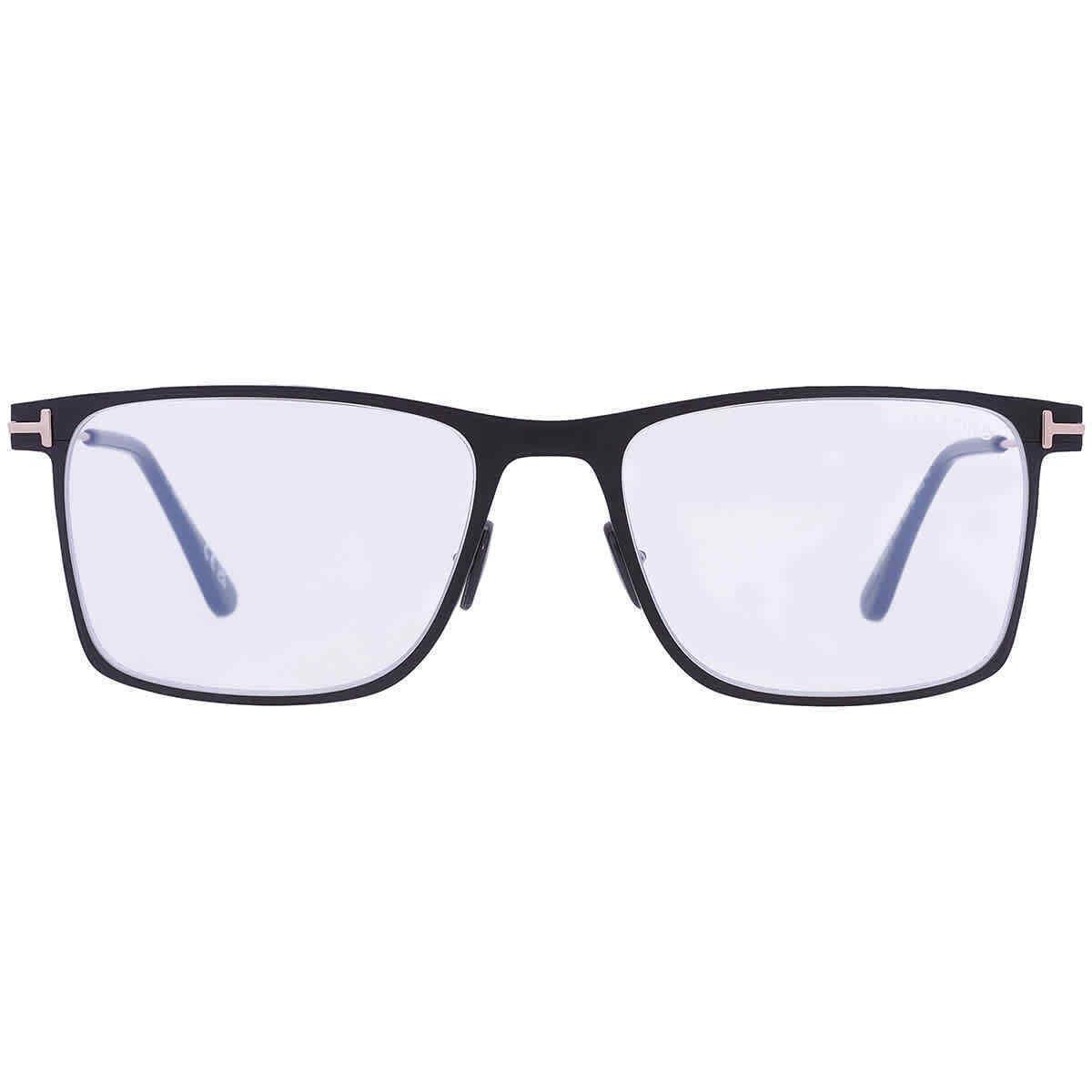 Tom Ford Blue Light Block Square Men`s Eyeglasses FT5865-B 002 55 FT5865-B 002