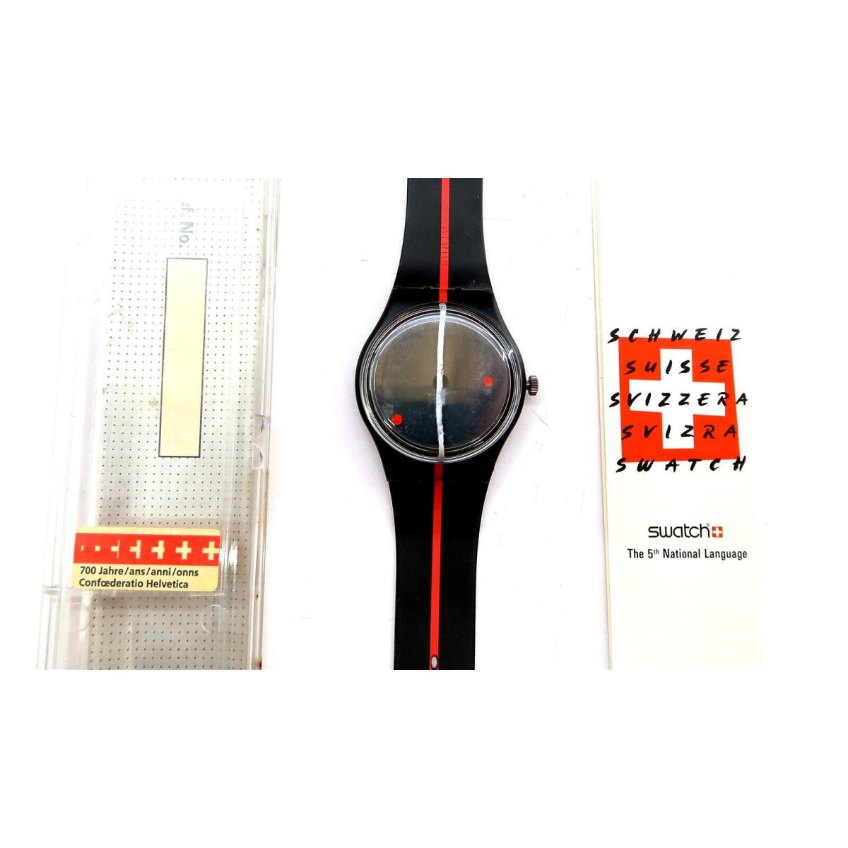 Swatch 360º Rosso Sur Blackout Artist Watch 360 Rosso Sur Blackout GZ119 1992 with Case and Papers