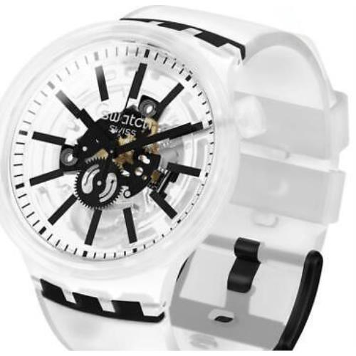 Swiss Swatch Blackinjelly Semi-transparent Silicone Watch SO27E101