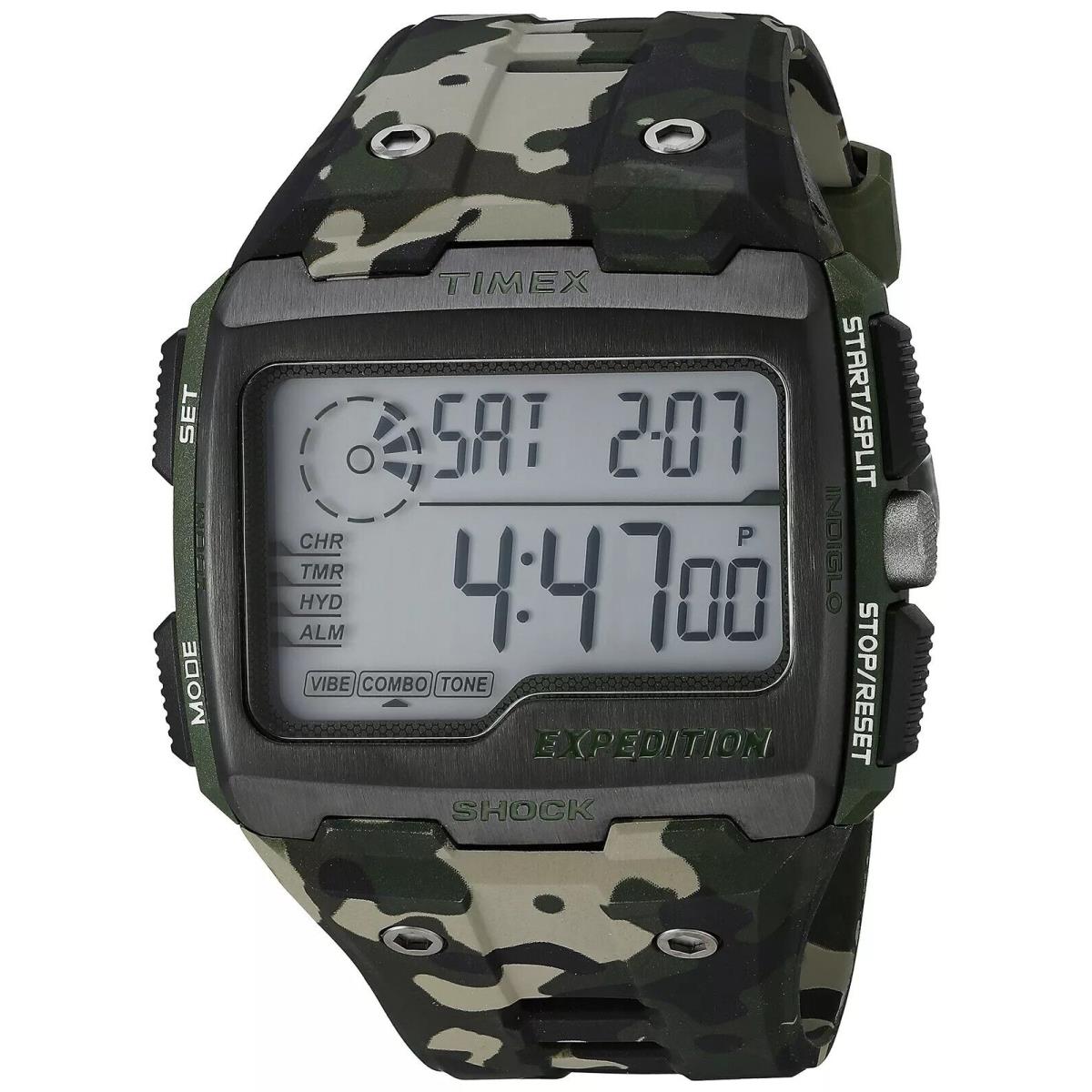 Timex Men`s Expedition Grid Shock Green Camo Resin Strap TW4B029009J